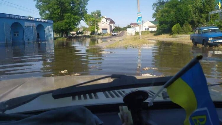 Затопленный поселок Антоновка в Херсонской области
