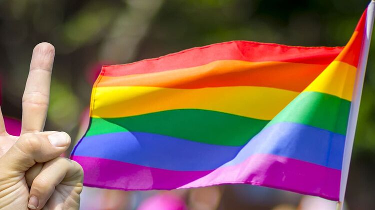Флаг ЛГБТ - сообщества с символом геев