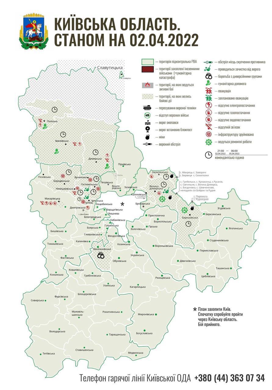 Положение Киевской области на 2 апреля