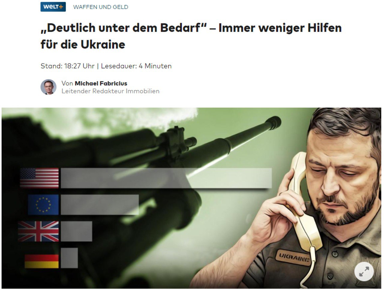 Скриншот с сайта Die Welt