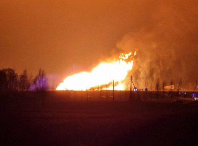 В Литве пожар на газопроводе