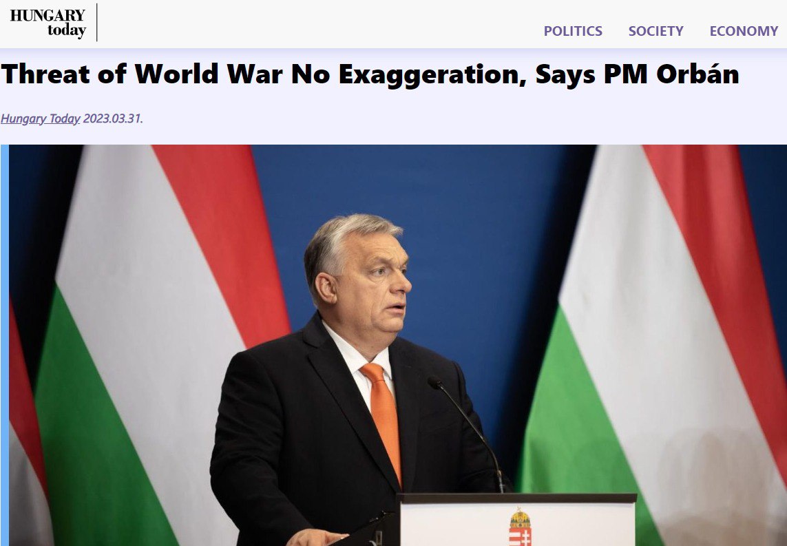 Орбан видит риск начала Третьей мировой войны
