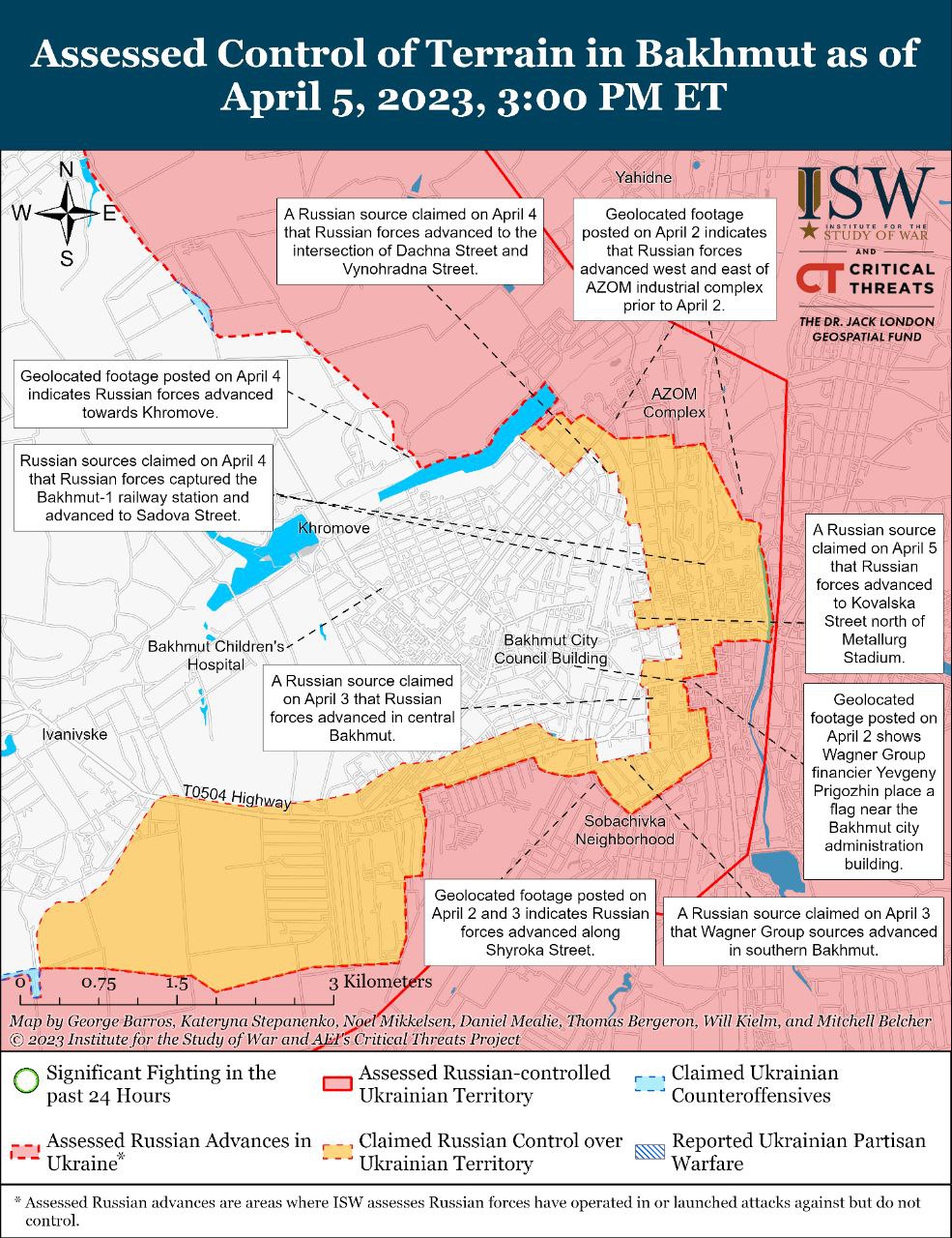 Карты боевых действий на Донбассе 6 апреля опубликовал Институт изучениявойны