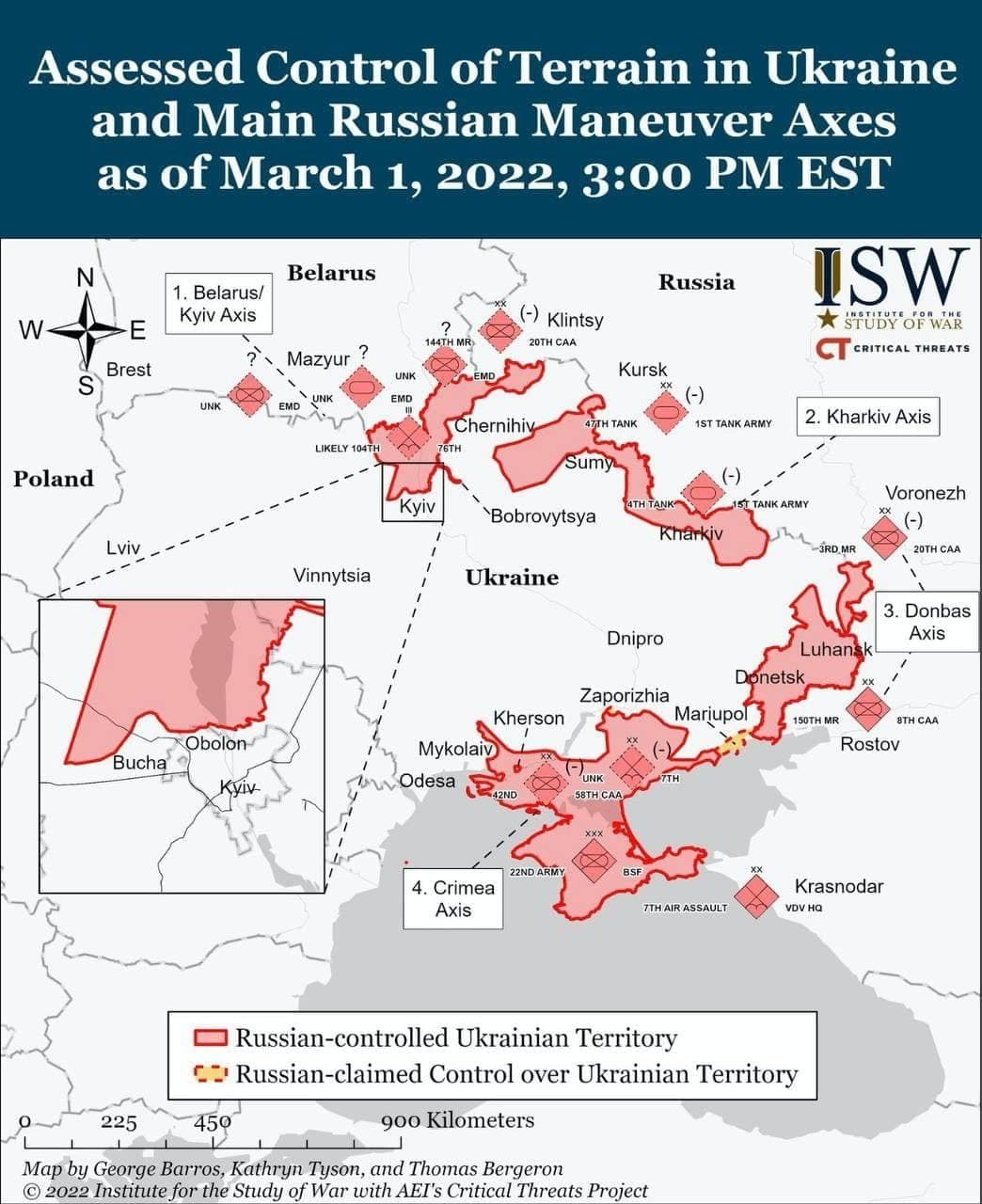 Карта боевых действий в Украине от Института изучения войны