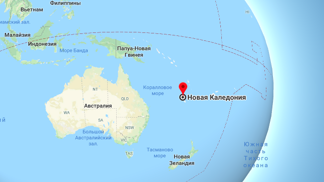 Остров новая Каледония на карте. Остров новая Каледония на карте Австралии.