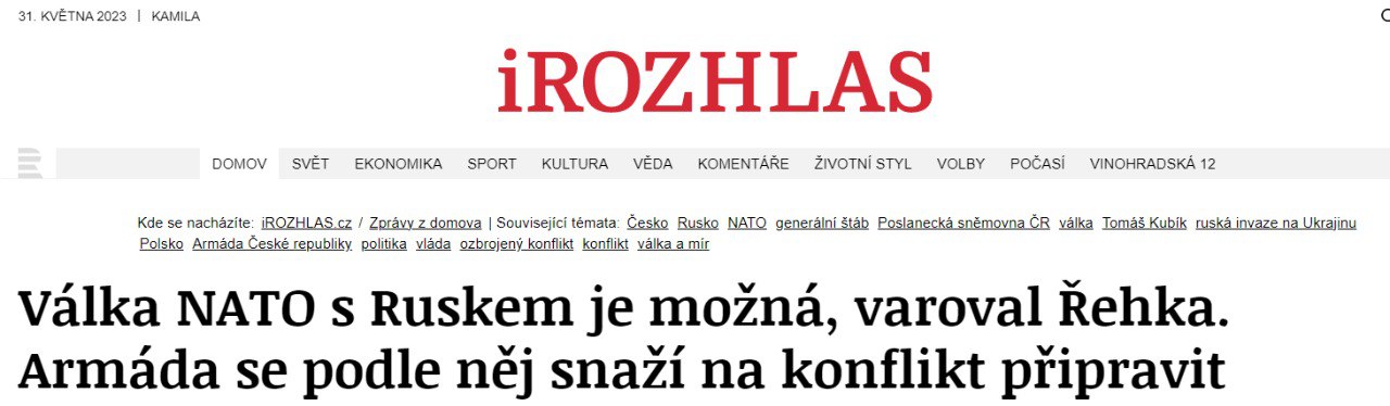 У Чехії вважають ймовірною війну Росії з НАТО
