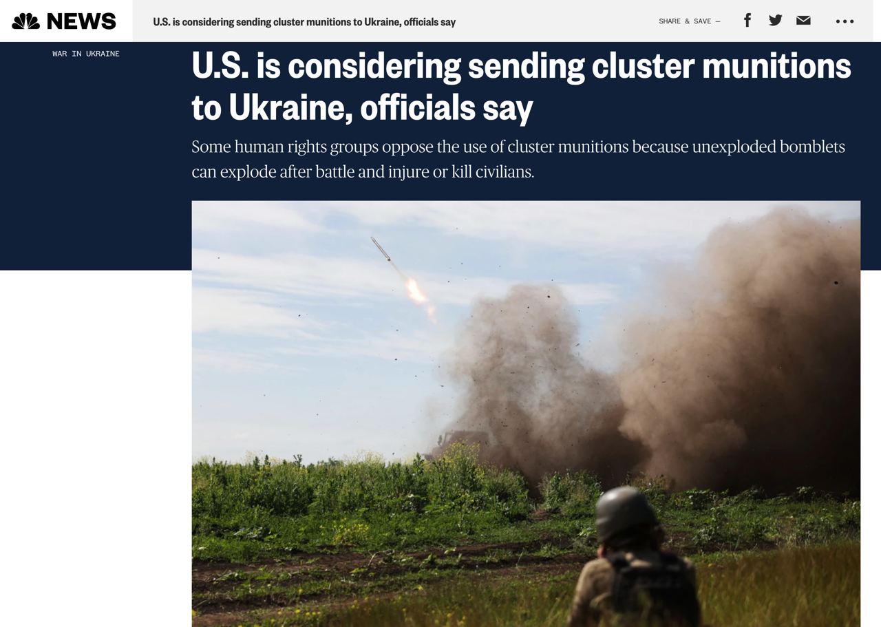 США можуть передати Україні касетні боєприпаси