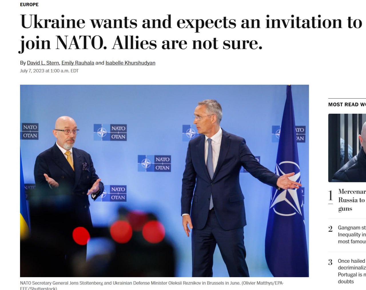 Україна хоче запрошення до Альянсу