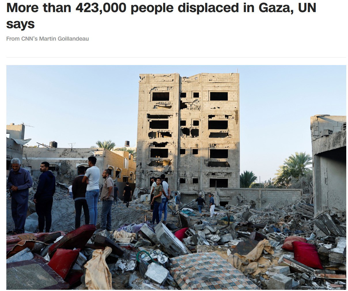 В секторе Газа более 423 тысяч беженцев