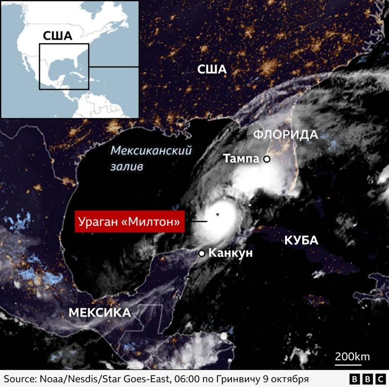 Карта руху (2) урагану. Джерело - Телеграм