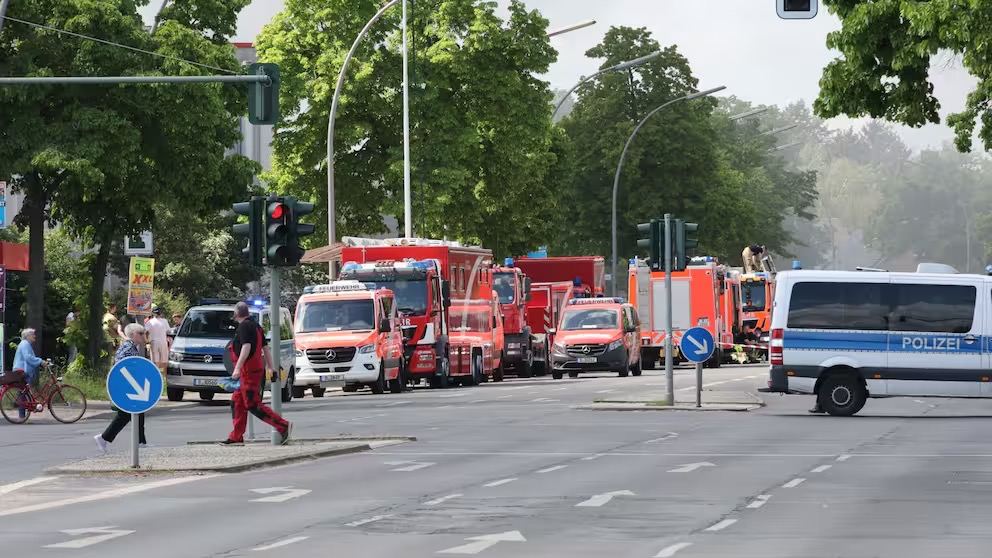 Фото пожарной техники в Берлине. Источник - Телеграм